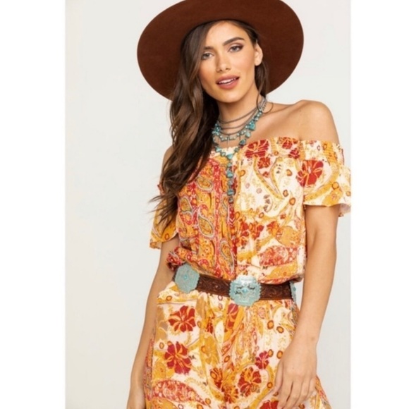 Free People Carmen off shoulder jumpsuit - Picture 2 of 13